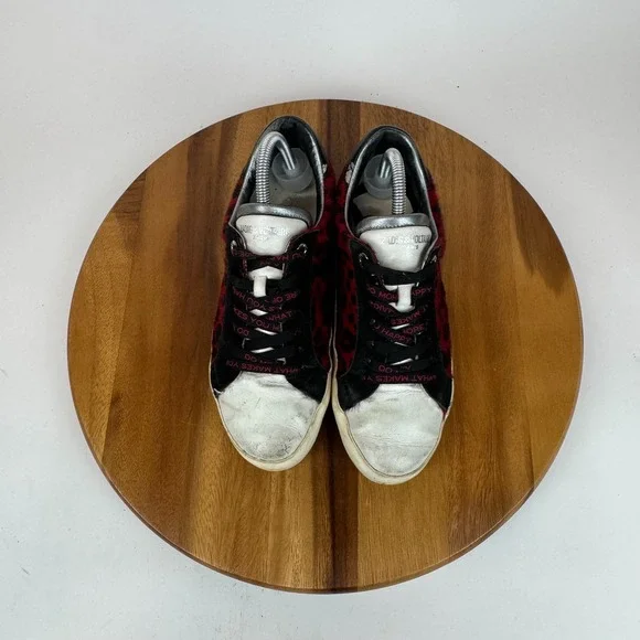 Womens Zadig & Voltaire Leather Leopard Calf Hair Shoes Sneakers Size 40 M GUC - Picture 5 of 9